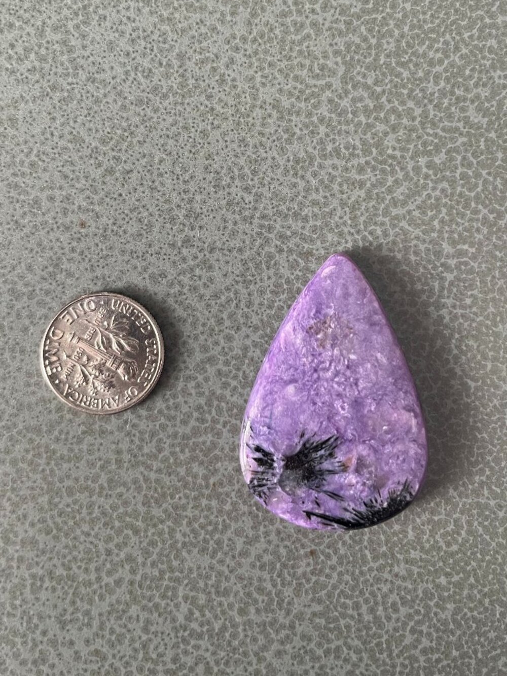 Charoite Purple Black Pear Cabochon